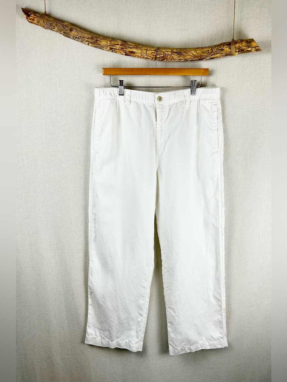 Tommy Bahama Relax 100% Linen White Wide Leg Pants Medium Coastal Resort - Picture 2 of 8
